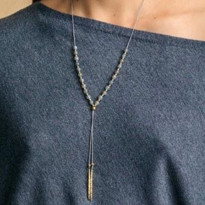 Power Gemstone Adjustable Beaded Necklace in Labradorite